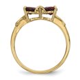 thumbnail image 2 of 14k Yellow Gold Garnet Bow Ring Birthstone January, 2 of 9