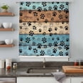 thumbnail image 5 of Light Blue Brown Sheer Curtains 54 Inches Long, Rustic Farmhouse Dog Paw Vintage Light Filering Curtains, Breathable Simi Curtain Privacy Drapes for Kitchen Bathroom Small Window Treatment, 5 of 9