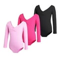 thumbnail image 2 of MXIEZI Toddler Kids Girls Cotton Gymnastics Leotards Long-Sleeved Practice Clothing Girls Closed Dance Outfit for Summer 5-16 Years, 2 of 6