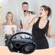 thumbnail image 4 of SingingWood NP030AB-GK Sistema de Karaoke Portátil, Boombox con Bluetooth, Radio AM/FM, Conector para Auriculares, Compatible con CA o Batería - Negro, 4 of 7