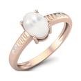 thumbnail image 2 of Mooneye 7X5 mm Oval Shape Pearl Solitaire 925 Sterling Silver Rose Vermeil Engagement Women Ring, 2 of 3