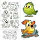 thumbnail image 1 of Juego de sellos transparentes y troqueles de corte con diseño de pájaros divertidos, flores, mariposas, sellos transparentes de silicona y troqueles metálicos de animales de dibujos animados., 1 of 8