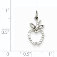 thumbnail image 3 of 14k White Gold Diamond-cut Apple Charm, 3 of 3