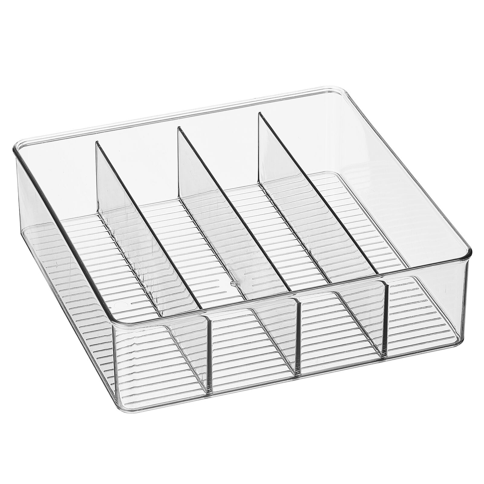 mDesign Plastic Kitchen Pantry Storage Organizer Bin Box 4 Divided