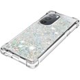 thumbnail image 6 of Compatible with Motorola Moto Edge Plus 2022 Case Glitter Liquid Cute Clear Phone Case Floating Quicksand Shockproof Protective Bumper Soft TPU Case for Moto Edge Plus 2022 5G Love Sliver YB, 6 of 7