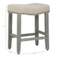 thumbnail image 2 of 24" Upholstered Saddle Seat Counter Stool in Beige, 2 of 8
