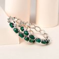 thumbnail image 2 of Shop LC Green Malachite Hoop Earrings for Women Platinam Plated Genuine Gemstone Jewelry Stainless Steel Birthday Gifts for Women for Her Ct 9.65 ( Oval 6x4 MM ), 2 of 7