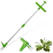 LNGOOR Stand Up Weed Puller, Root Removal Tool with 3 Stainless Steel Claws, 39 inch Long Handle Garden Hand Weeding Tool, Manual Remover Weed Extractor for Backyard, Lawn, Patio