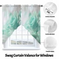 thumbnail image 3 of Swag Curtain Valances Turquoise Rose Swag Valances for Kitchen Windows Dreamy Petals Water Short Topper Curtains Valance Tier Pair for Kitchen Bedroom Living Room Bathroom 28"x36", 3 of 8