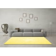 thumbnail image 3 of Ahgly Company Machine Washable Indoor Square Solid Yellow Modern Area Rugs, 7' Square, 3 of 4