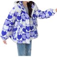 thumbnail image 2 of Puntoco Mujeres Con Capucha Cremalleras Estampado Suelto Manga Larga Bombardero Cálido Blusa Abrigo Chaquetas Liquidación Puntoco Puntoco-1500, 2 of 6