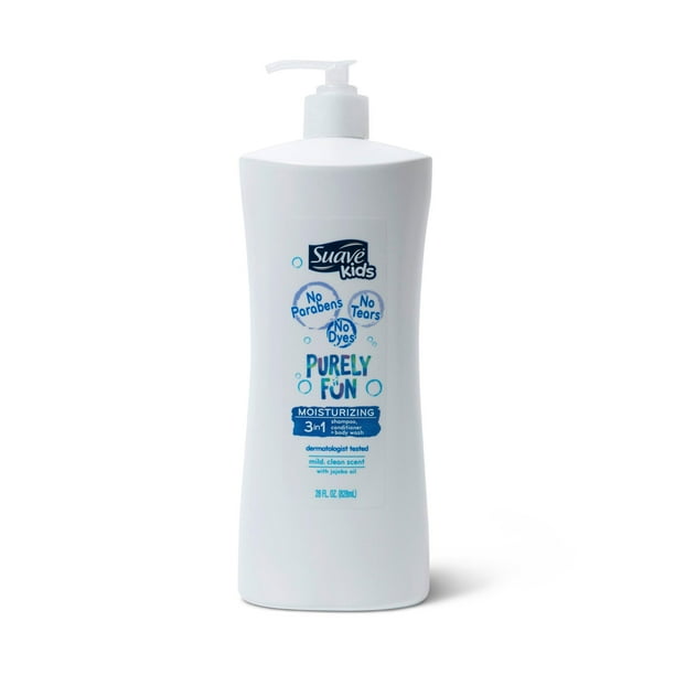 Suave Kids 3 in 1 Shampoo Conditioner Body Wash Purely Fun Moisturizing