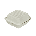 thumbnail image 2 of White Hinged Clamshell Take Out Food Containers [100 Pack] Heavy Duty Disposable To-Go Containers for Restaurants, Food Trucks, Meal Prep - Microwave & Freezer Safe (1 Compartment - 6 x 6 x 3), 2 of 6