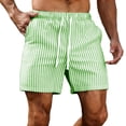 thumbnail image 2 of Favoffer Men's Linen Casual Shorts Striped Pocket Lace Up Elastic Waist Thin Loose Summer Active Short Pants for Beach Lounging Walking Outdoor, 2 of 9