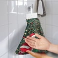 thumbnail image 2 of ZIATUBLE Xmas Santa Claus Hanging Kitchen Towel Reusable Tea Towels for Kitchen with Snap Button Dish Towel Hand Towels Set 3 Piece with Hanging Loop Hand Tie Towel Elastic Kitchen Hand Towels, 2 of 7