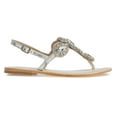 thumbnail image 2 of Lauren Lorraine Bahama Silver Gem Crystal Embellished Flat Thong Beach Sandals (Silver, 6), 2 of 6