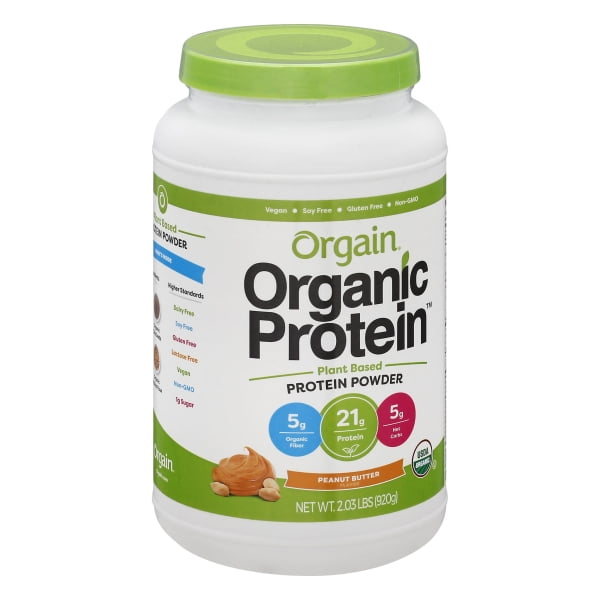 Orgain - Organic Protein Plant Based Powder Peanut Butter - 2.03 lbs ...