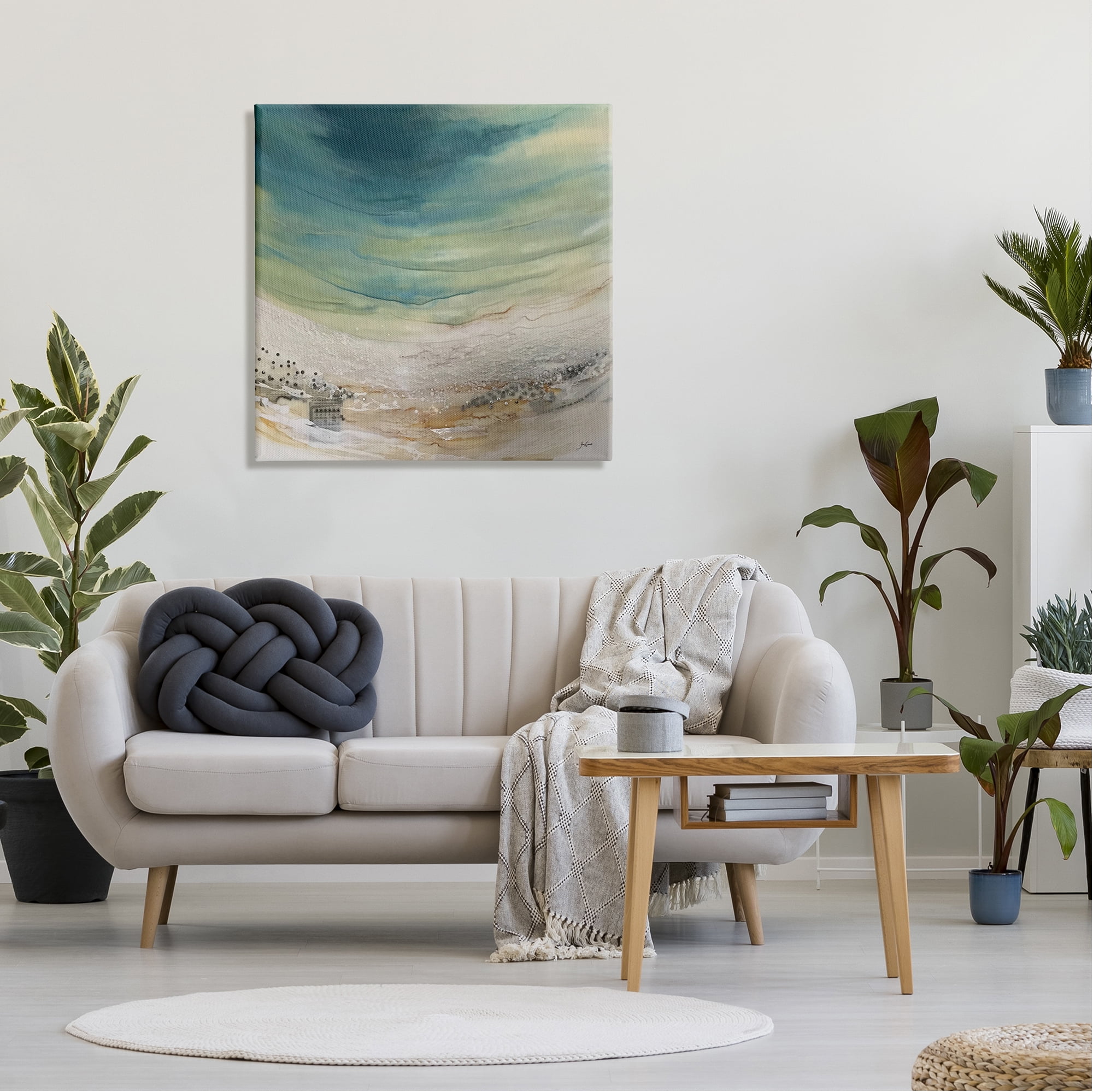 Stupell Industries Enigmatic Landscape Scene Curved Abstract Beach Depiction Painting Gallery Wrapped Canvas Print Wall Art, Design by Stacy Gresell