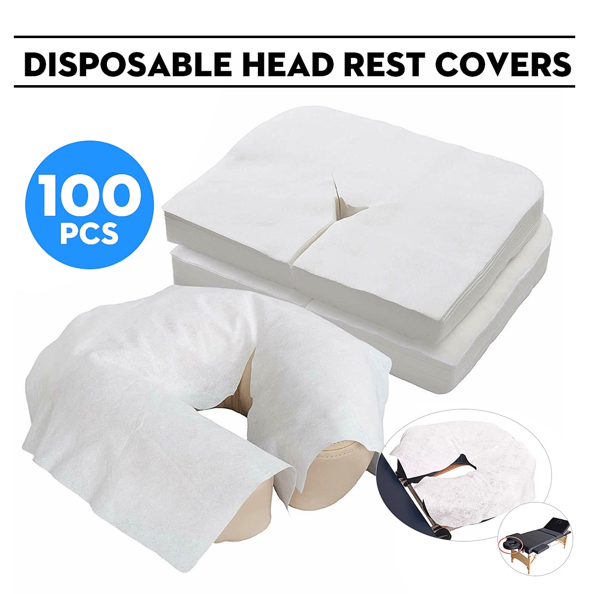 100 Pack Disposable Face Cradle Covers Non Sticking Massage Face Covers Headrest Covers