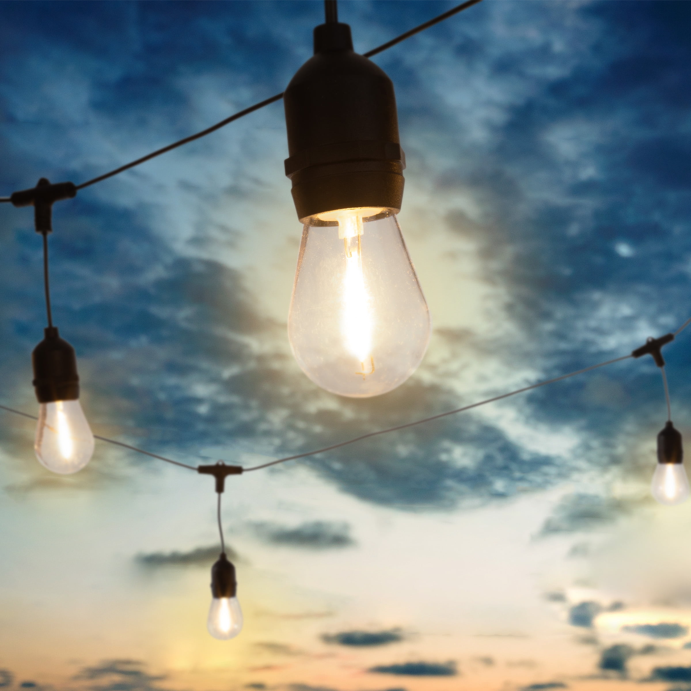 Pure Garden 40FT Outdoor String Lights with Vintage-Style LED Edison Bulbs