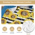 thumbnail image 4 of Twin Size Sunflower Stripe Fleece Throw Blanket for Bed Couch Sofa, Fuzzy Soft Cozy Blankets and Throws Warm Lightweight Plush Blanket for Women Men, 60 x 80 inches, 4 of 6