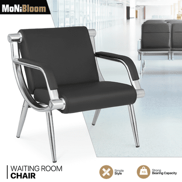 MoNiBloom 30 Inch Reception Chairs, Ergonomic Design Reception Chair, PU Leather Guest Chairs for Waiting Room Reception Room, White