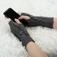 thumbnail image 4 of Guantes tejidos sin Dedos uxcell de Acanalado Trenzado Gris Oscuro Una Talla, 4 of 6