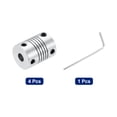 thumbnail image 3 of 4Pcs 6mm to 6mm Aluminum Alloy Shaft Coupling L25xD19 Flexible Coupler Beam Stepper Motor Joint Connector Silver, 3 of 6