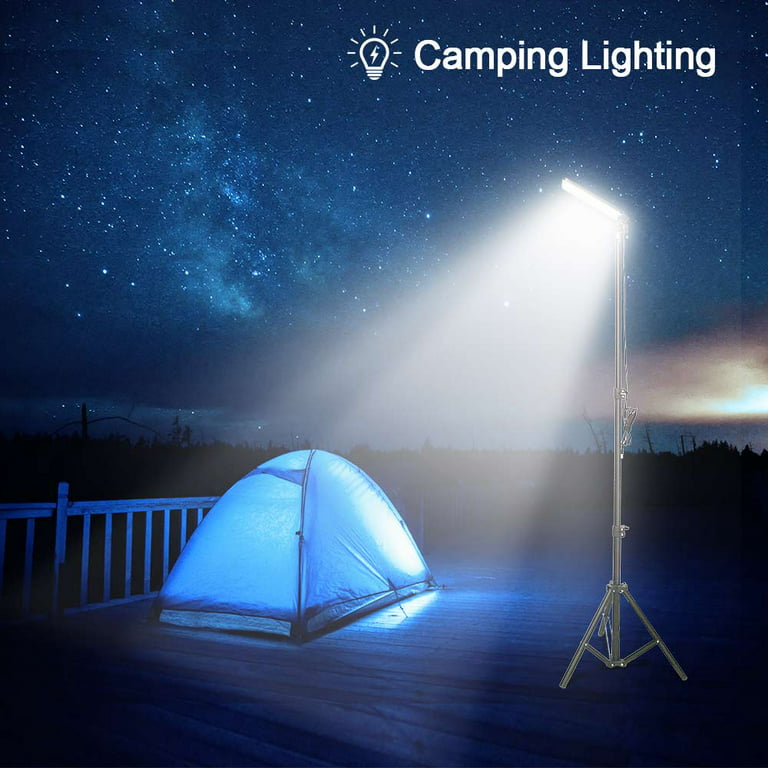 FreshTop Camping Light,1680 Lumen Portable Light, LED Barbecue Lamp, Work  Lights with Stand for Camping, Adjustable Metal Telescoping Tripod 6Ft, USB  Interface Powered 