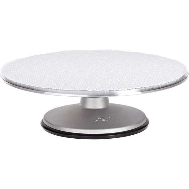 ateco 613 revolving cake decorating stand, 12" round, aluminum base