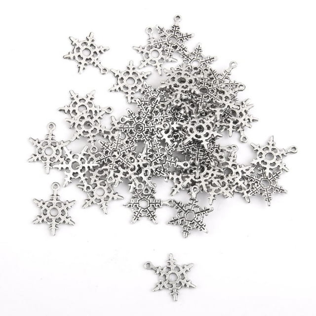 50 Uds. Colgante de de nieve tibetano colgantes DIY joyería Makings Navidad Hugo Encantos de plata tibetanos