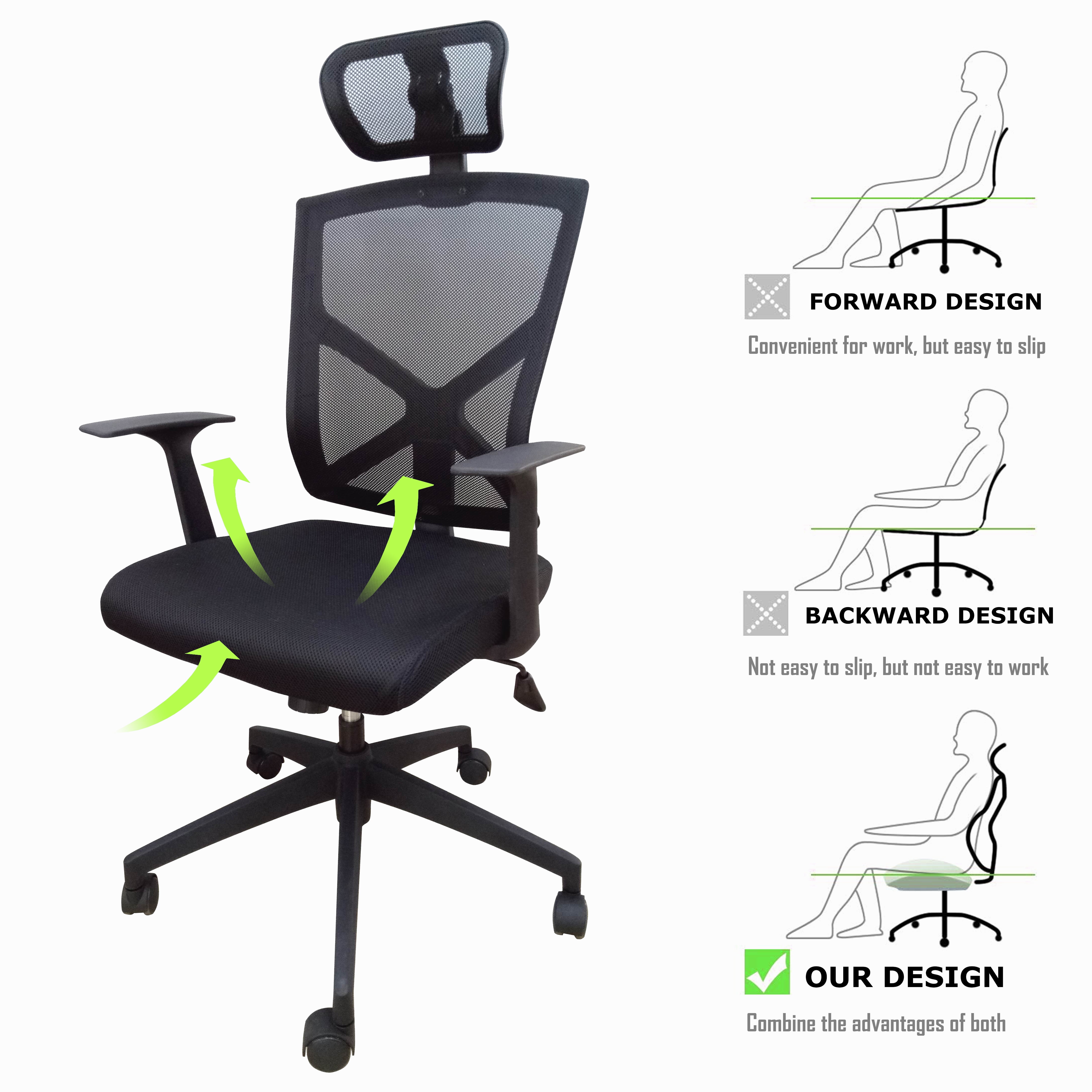 High Back Black Mesh Ergonomic Chair with Chrome Plated Base and Flip-Up Arms 