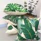 thumbnail image 3 of Juego de 4 fundas de almohada decorativas de lino y algodón con diseño de hojas tropicales, 45 x 45 cm, para el hogar y el dormitorio., 3 of 5