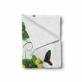 thumbnail image 2 of Letter F Soft Flannel Fleece Throw Blanket, Natural Inspirations with Animals and Flowers Butterflies Daisies Pattern, Cozy Plush for Indoor and Outdoor Use, 70" x 90", Green Multicolor, by Ambesonne, 2 of 6