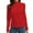Red, variant on Women's Long Sleeve Mock Turtleneck Tops Casual Slim Fitted Lightweight Under Layer Pullover Shirts