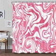 thumbnail image 2 of Aesthetic 70S Abstract Wavy Swirl Shower Curtain,Cute Pink Marble Bath Curtain, Modern Ombre Retro Boho Minimal Bathroom Accessories Groovy Teen Girls Bathroom Curtain Liner Set Hooks, 2 of 6