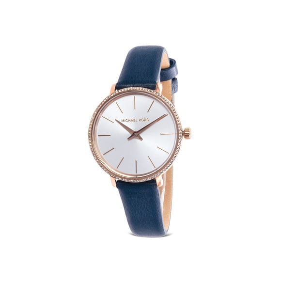 Michael Kors Pyper Blue Leather Crystal Ladies Watch MK2804