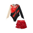 thumbnail image 5 of DPOIS Kids Girls Gymnastic Leotard with Skirt Sets Red 12, 5 of 7