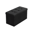thumbnail image 2 of SONGMICS Banco de Almacenamiento, Puff Almacenaje de 76 cm, Baúl de Almacenaje, Taburete Reposapiés, Negro, 2 of 9