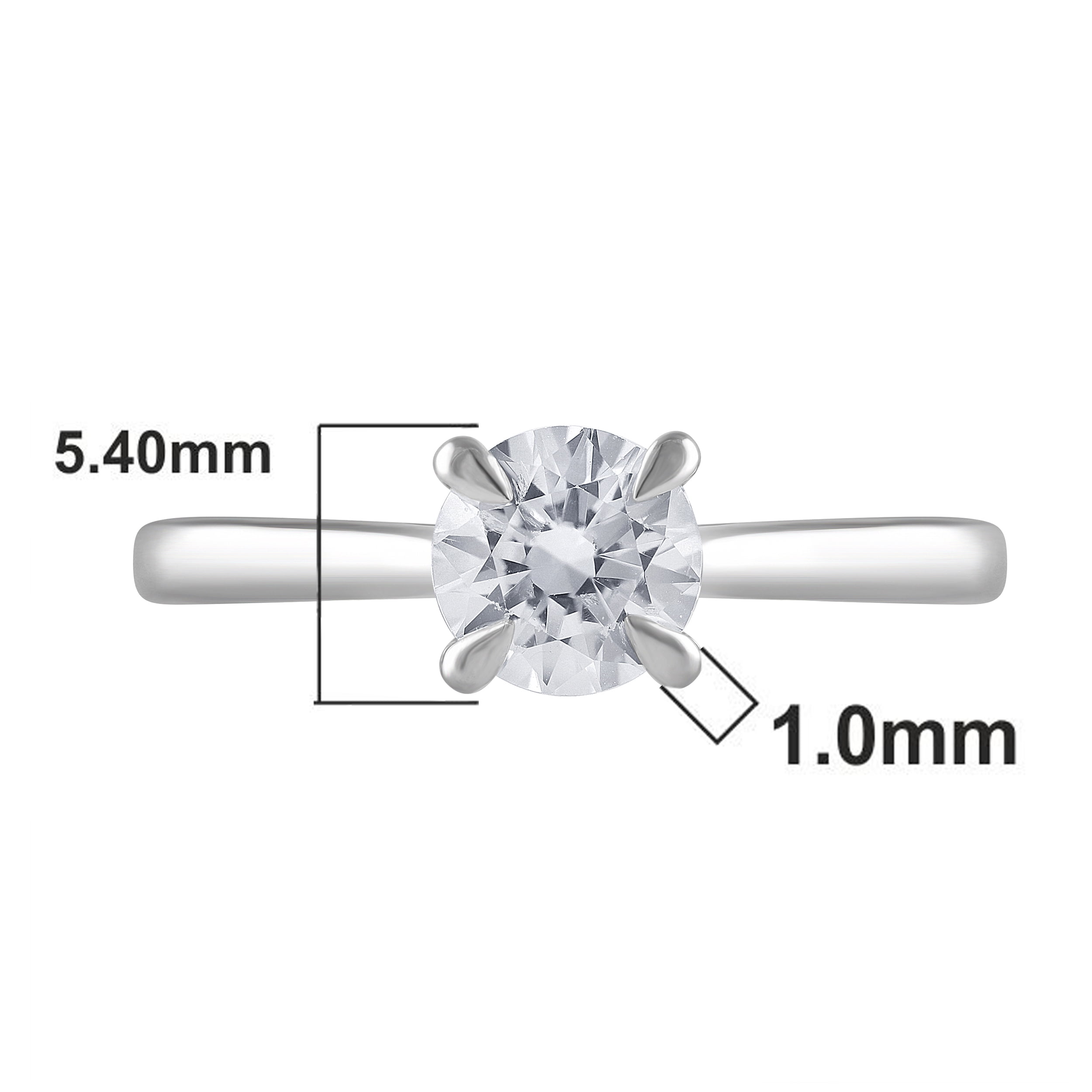 Unique Moments 3/4 Ct Round Lab Grown Diamond Solitaire Engagement Ring in 10K White Gold for Women (J, SI-I1)
