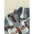 thumbnail image 6 of Bagilaanoe Toddler Baby Boy Girl Jacket Plaid Long Sleeve Single-Flannel Shirts Shacket 6M 12M 18M 24M 3T 4T Kids Fall Casual Outwear, 6 of 8