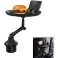 thumbnail image 1 of Car Cup Holder Tray Table, Universal Multifunction Car Tray for Eating, 360° Swivel Arm, Adjustable Car Food Eating Tray Table and Base with Phone Slot, Enjoy Your Food and Stay Organized (Long), 1 of 7