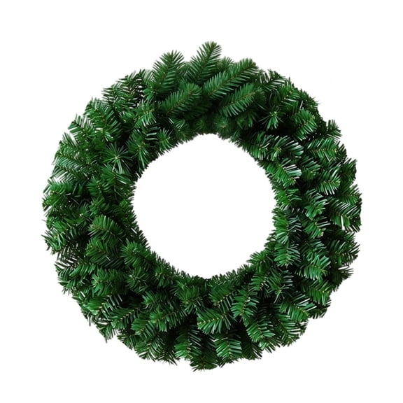 Pine Artificial Christmas Wreath, Green Xmas Pine Wreath DIY Faux Plain Wreath, Real Touch Artificial Green Faux Xmas Wreaths for Home Indoor Mantel Fireplace Wall Hanging Outdoor Decor