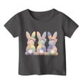 thumbnail image 3 of Gzbliryd Easter Crewneck T-Shirt Funny Letter Printed Shirts Crew Neck Easter T Shirts for Teen Boys Summer Casual Short Sleeve Cartoon Tee Tops (Grey,3-4 Years), 3 of 3