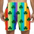thumbnail image 5 of Lorytime St. Patricks Day Men Swim Trunks Patterns Plaid Green Swimwear Elastic Waist Vacation Board Short Beach Shorts, 5 of 6