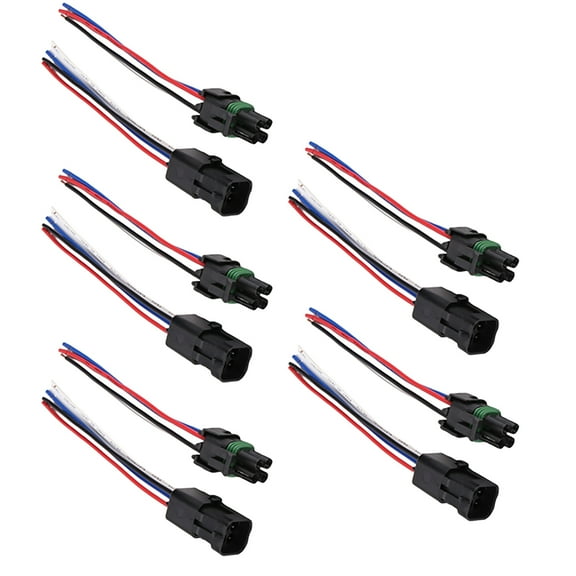5Pair 16-14AWG Male Female Connector Waterproof Connector Kit for Automotive, Marine, Racing, 6" Wire, 3042Y