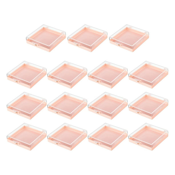 15 X Organizador de Exhibición de Uñas Caja Vacía Caja de Almacenamiento Caja de Almacenamiento con Tapa para Piezas de Hardware Colección de Exhibici Rosa