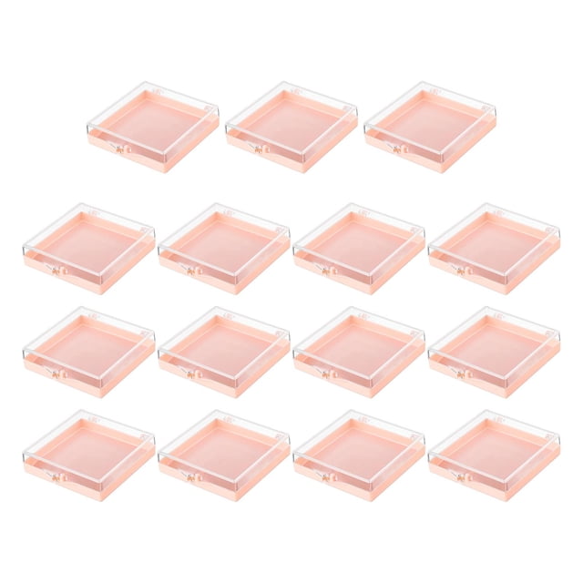 Caja de almacenamiento para uñas a presión, 15 unidades, organizador de exhibición de uñas, organizador de cuentas pequeñas multifuncional para joyerí Rosa
