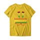 thumbnail image 3 of Tops de Manga Corta para las Mujeres de Ajuste Suelto, Día de la Independencia Negro Impreso, Cuello Redondo Suelto Superior, 3 of 4