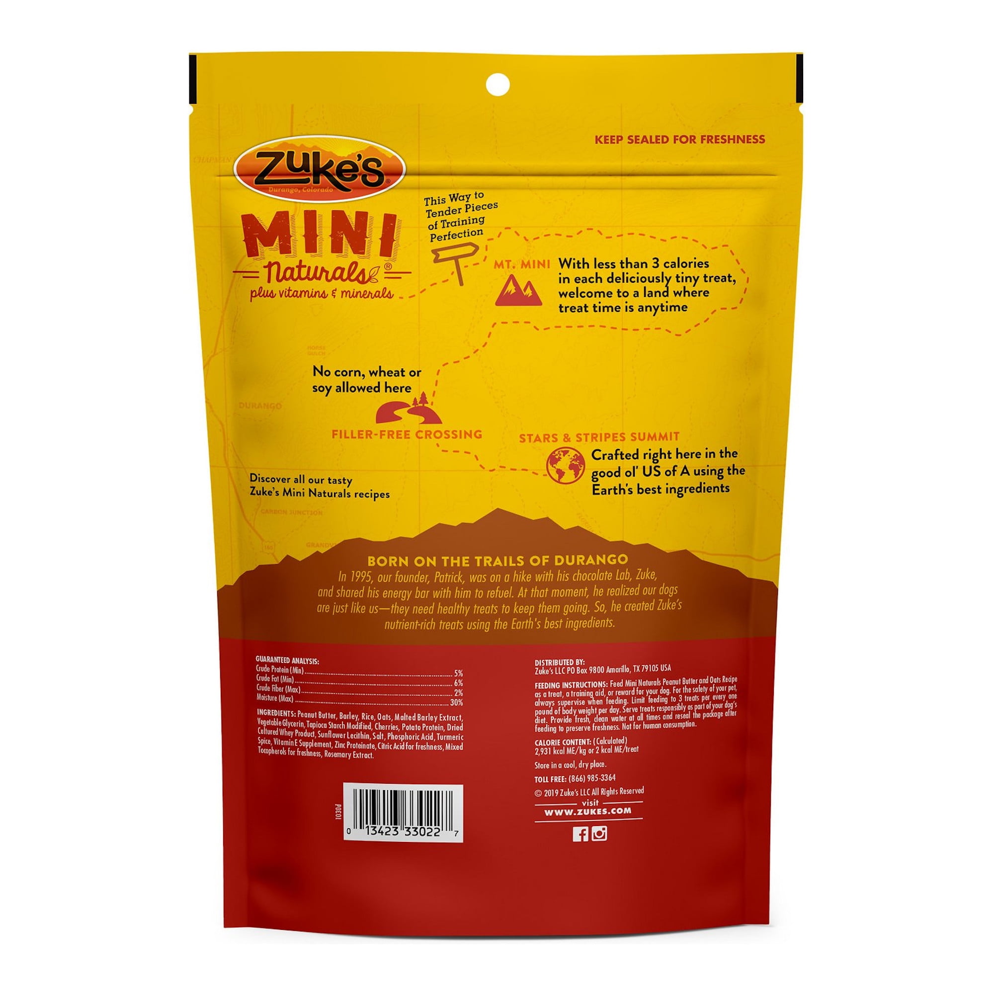 Zuke's Mini Naturals Peanut Butter & Oats Recipe 16 oz Dog Treats 2 Pack